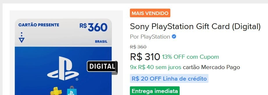 PARCELADINHO PRA VOCÊ ENCHER A CONTA DA PSN