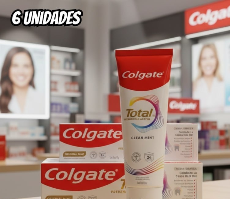 6 Un. Colgate Creme Dental Total Original Mint 90G