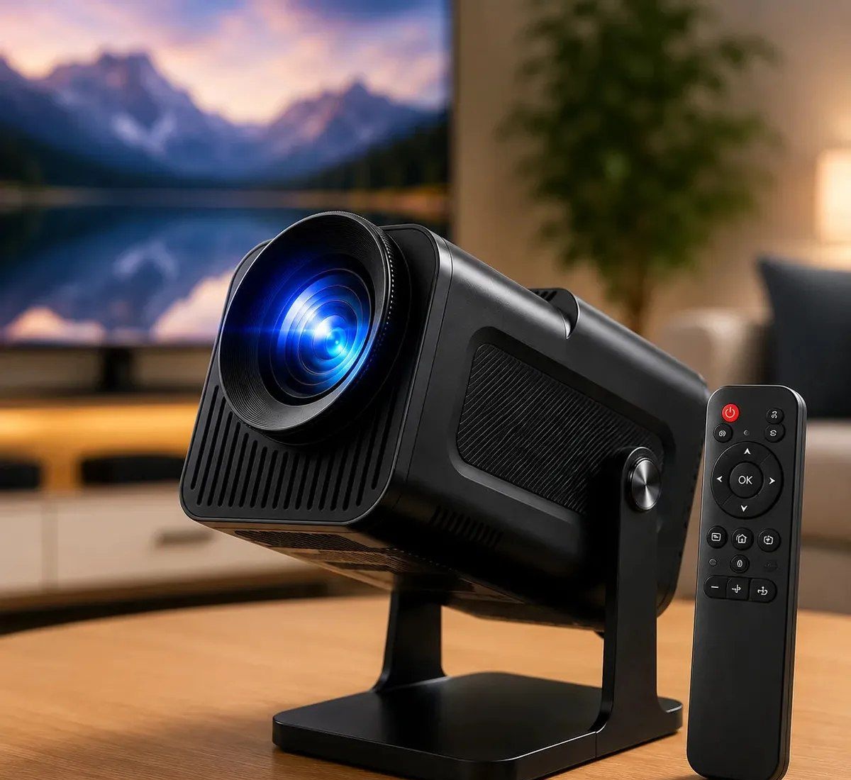Projetor HY320 Hardline Smart TV Android WiFi 6 390 ANSI Lumens