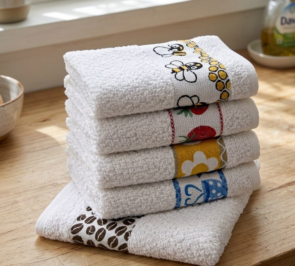 Kit 5 Panos De Prato Atoalhados Alta Absorção Premium